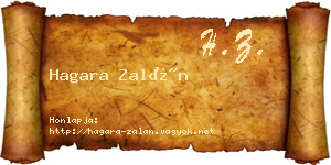 Hagara Zalán névjegykártya